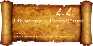 Löwenstein Liberátusz névjegykártya